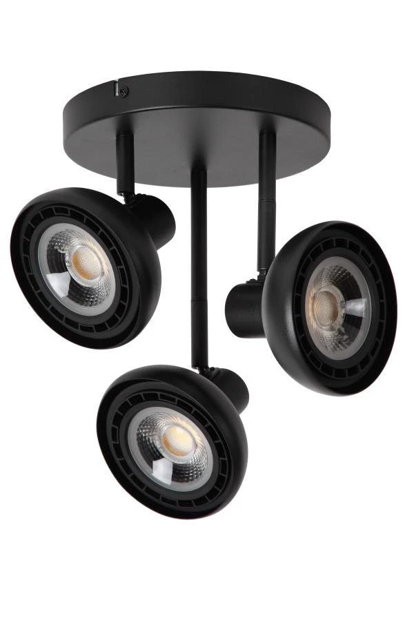 Lucide SENSAS - Foco de techo - Ø 25,8 cm - 3xGU10 (ES111) - Negro - apagado
